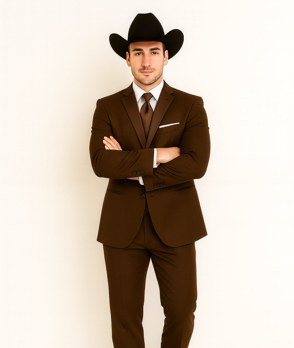 Western Suit - Trajes Para Hombres - Cowboy Formal Attire - Trajes De Novio - Chocolate
