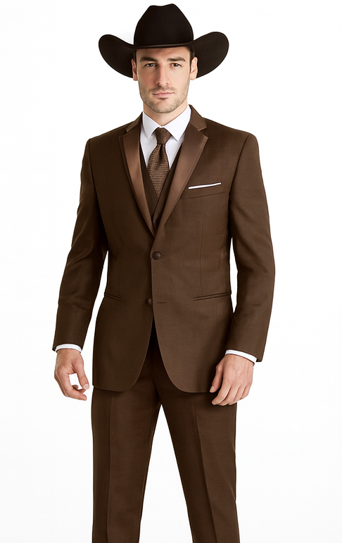 Western Suit - Trajes Para Hombres - Cowboy Formal Attire - Trajes De Novio - Chocolate