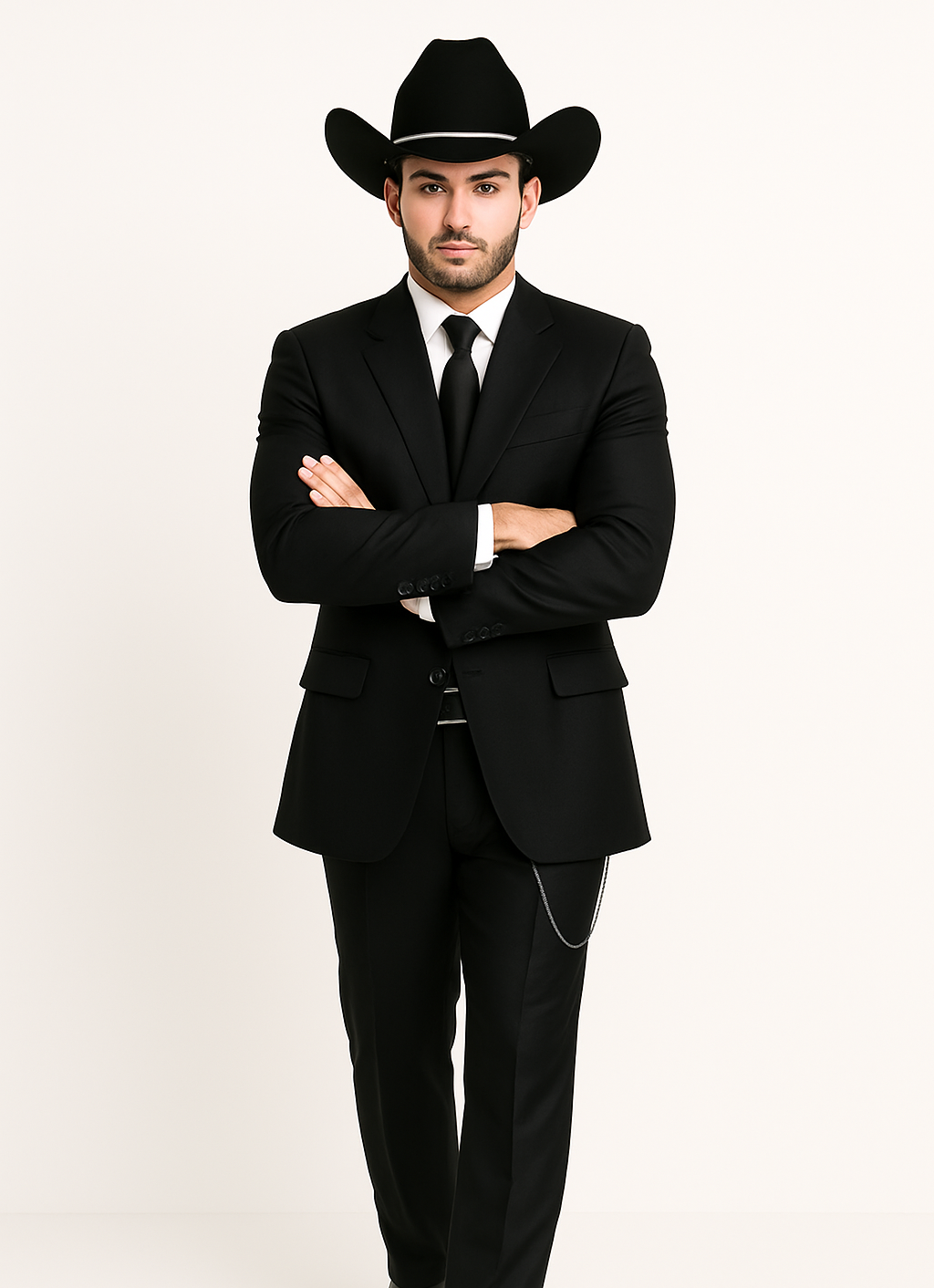 Western Suit - Trajes Para Hombres - Cowboy Formal Attire - Trajes De Novio - Four Button Black Suit