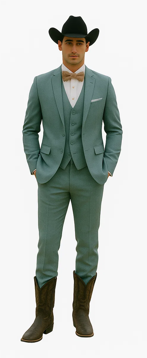 Western Suit - Trajes Para Hombres  - Cowboy Formal Attire - Trajes De Novio - Green