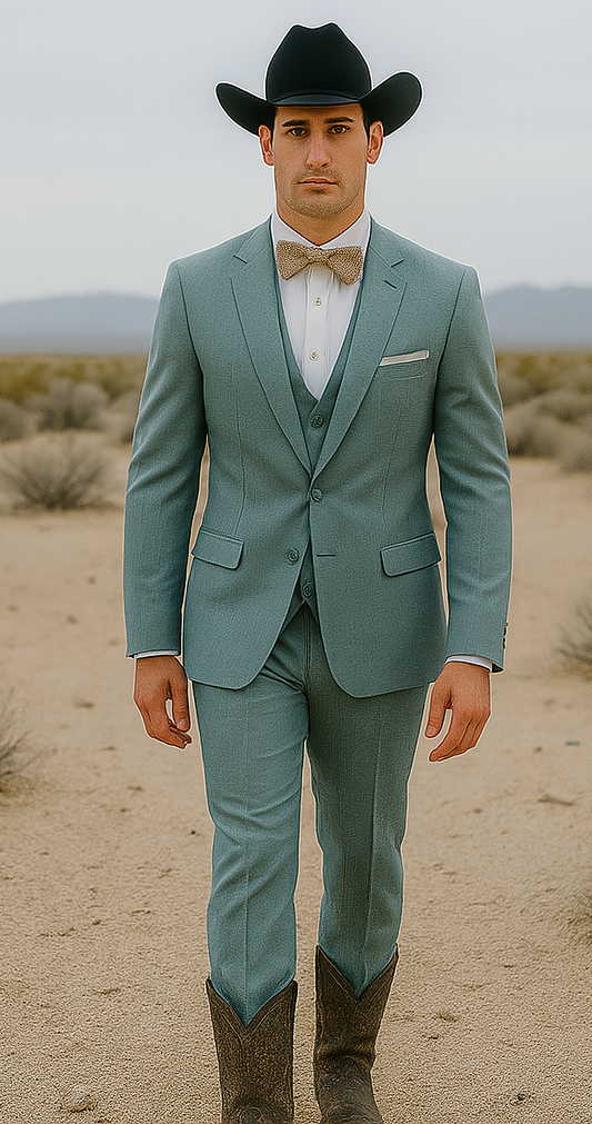Western Suit - Trajes Para Hombres  - Cowboy Formal Attire - Trajes De Novio - Green