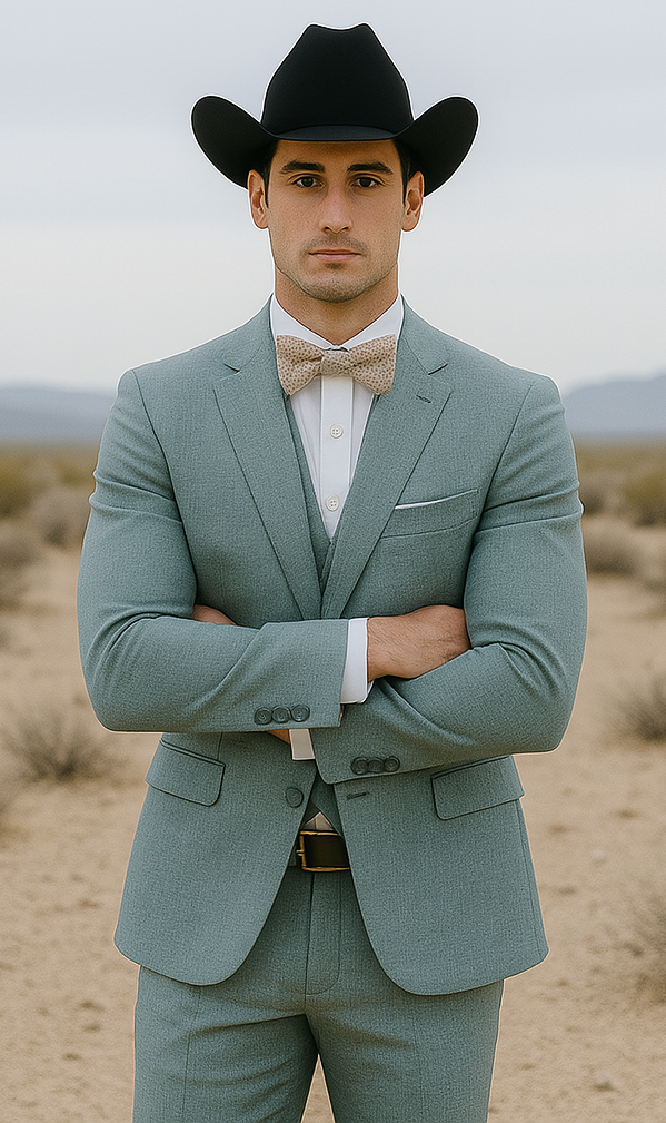Western Suit - Trajes Para Hombres  - Cowboy Formal Attire - Trajes De Novio - Green