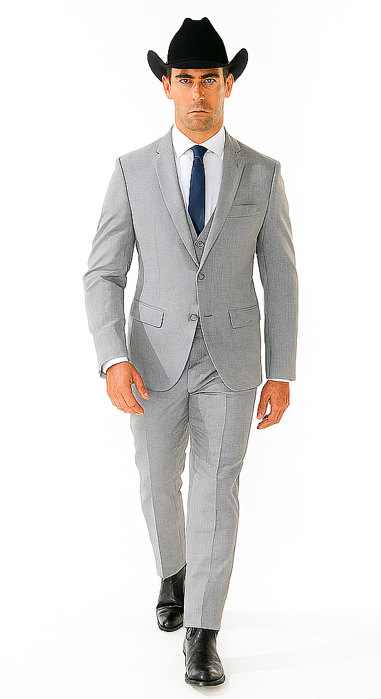 Western Suit - Trajes Para Hombres - Cowboy Formal Attire - Trajes De Novio - Grey