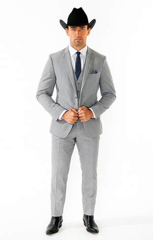 Western Suit - Trajes Para Hombres - Cowboy Formal Attire - Trajes De Novio - Grey