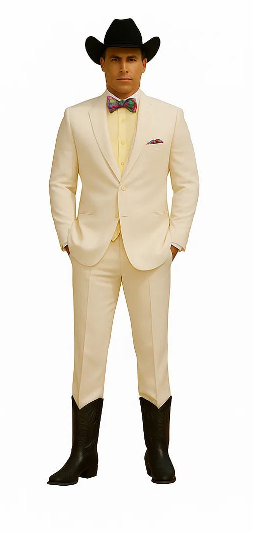 Western Suit - Trajes Para Hombres - Cowboy Formal Attire - Trajes De Novio - Ivory