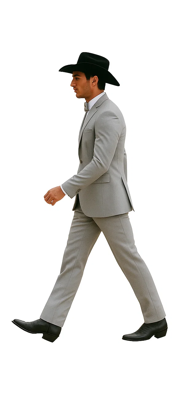 Western Suit - Trajes Para Hombres - Cowboy Formal Attire - Trajes De Novio - Light Gray