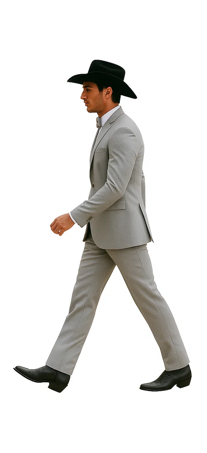 Western Suit - Trajes Para Hombres - Cowboy Formal Attire - Trajes De Novio - Light Gray