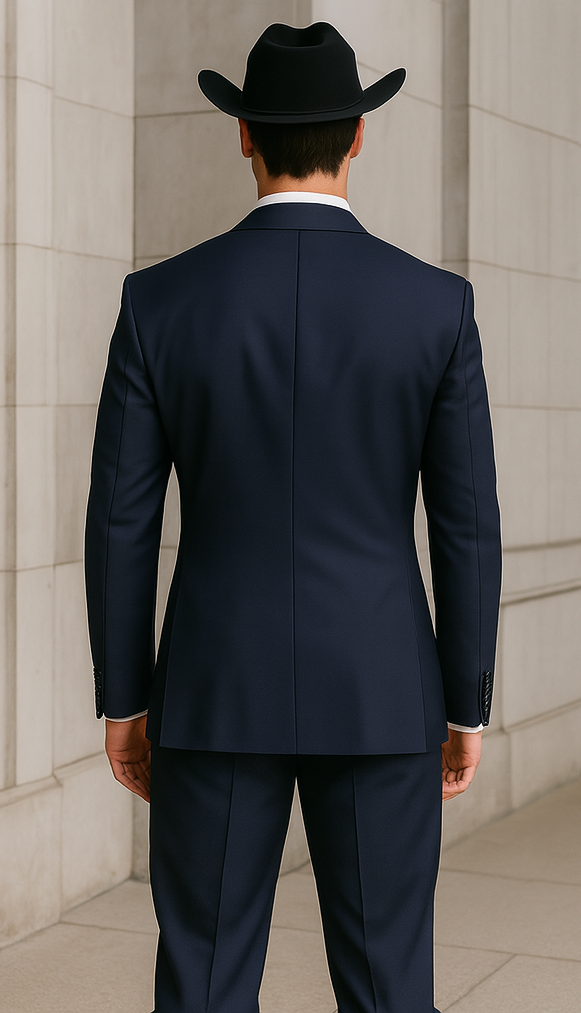 Western Suit - Trajes Para Hombres - Cowboy Formal Attire - Trajes De Novio - Navy