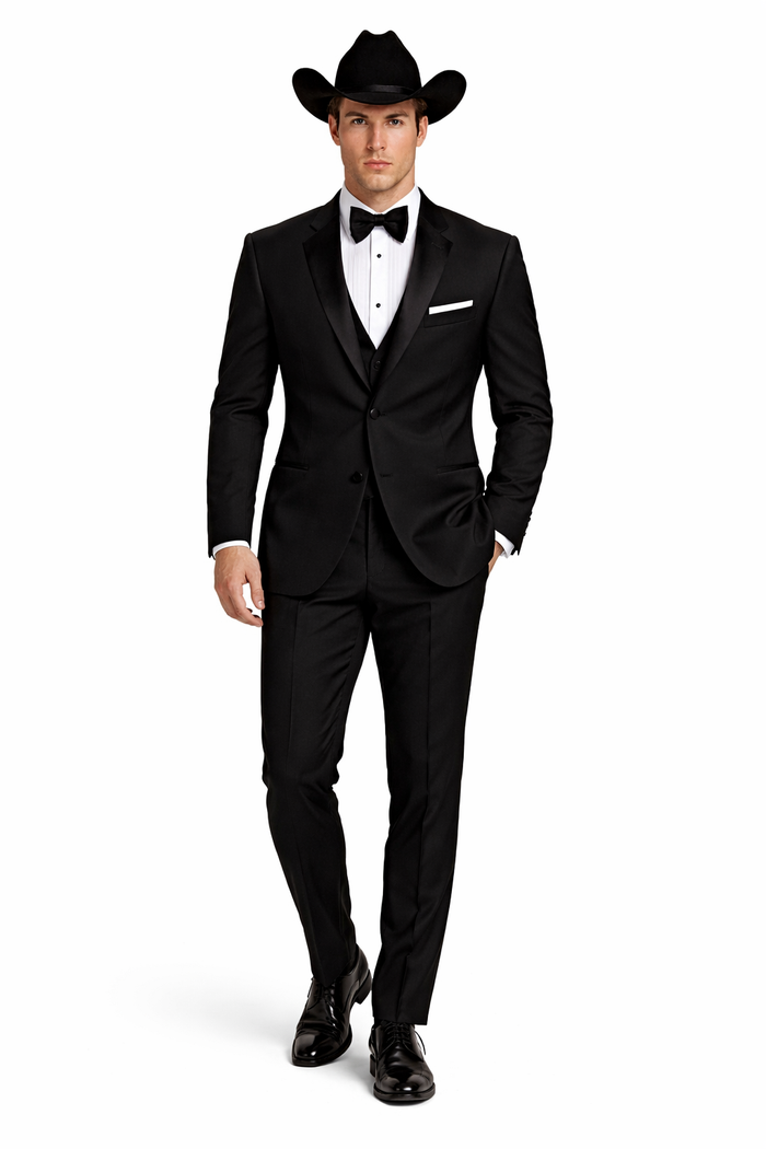 Western Suit - Trajes Para Hombres - Cowboy Formal Attire - Trajes De Novio Notch Lapels - Black