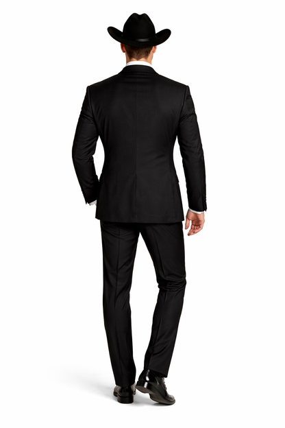 Western Suit - Trajes Para Hombres - Cowboy Formal Attire - Trajes De Novio Notch Lapels - Black