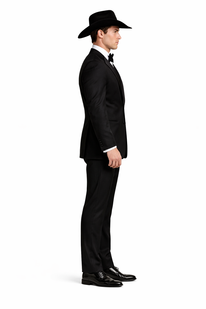 Western Suit - Trajes Para Hombres - Cowboy Formal Attire - Trajes De Novio Notch Lapels - Black