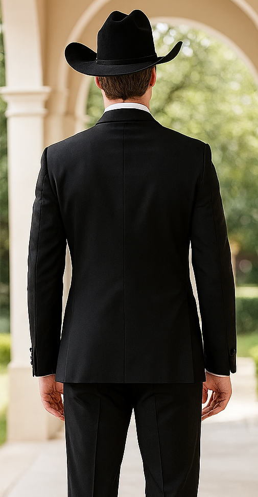 Western Suit - Trajes Para Hombres - Cowboy Formal Attire - Trajes De Novio Notch Lapels - Black