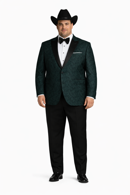 Western Suit - Trajes Para Hombres - Cowboy Formal Attire - Trajes De Novio - Peak Lapel Single Breasted Green Suit