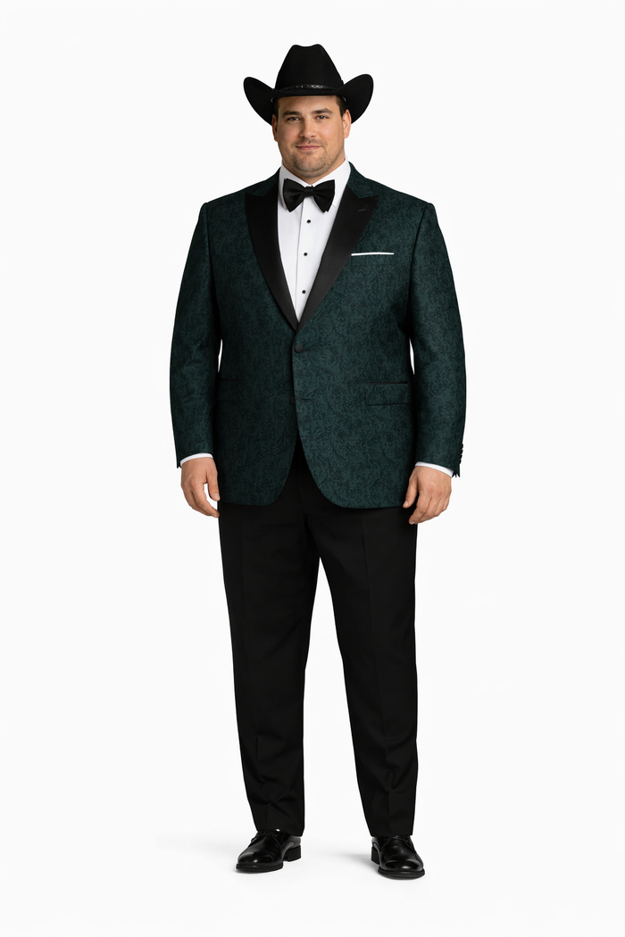 Western Suit - Trajes Para Hombres - Cowboy Formal Attire - Trajes De Novio - Peak Lapel Single Breasted Green Suit