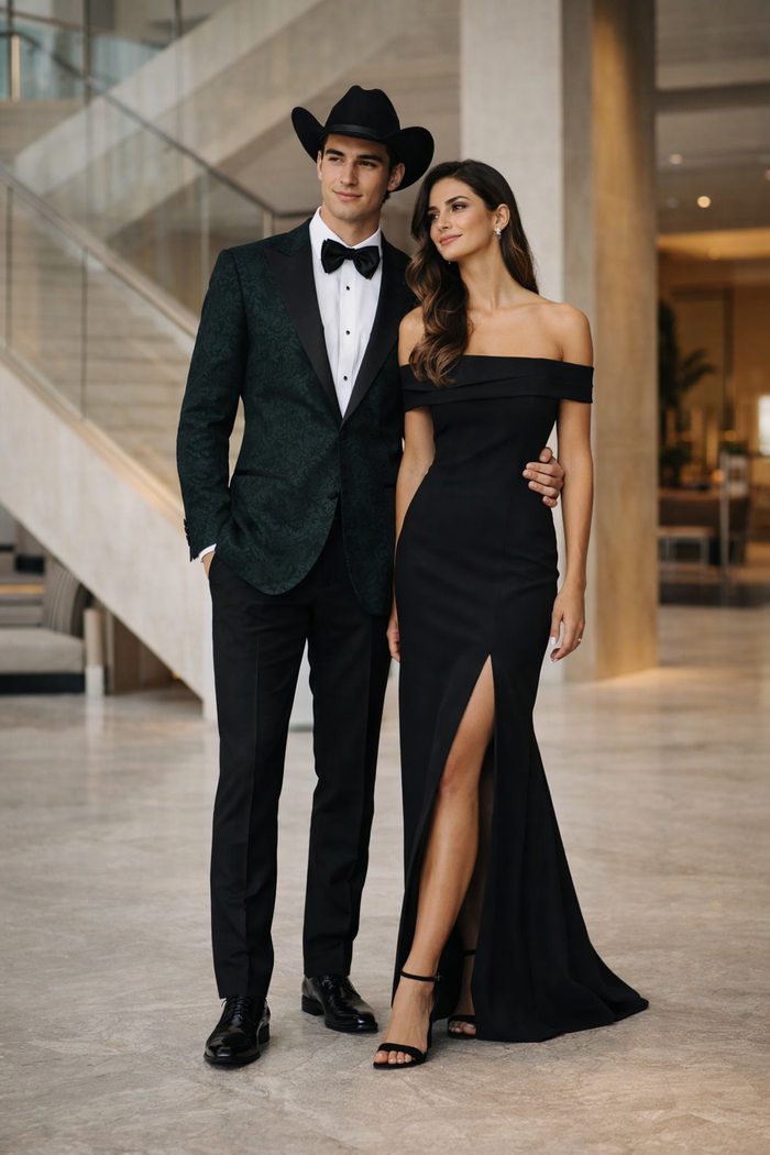 Western Suit - Trajes Para Hombres - Cowboy Formal Attire - Trajes De Novio - Peak Lapel Single Breasted Green Suit