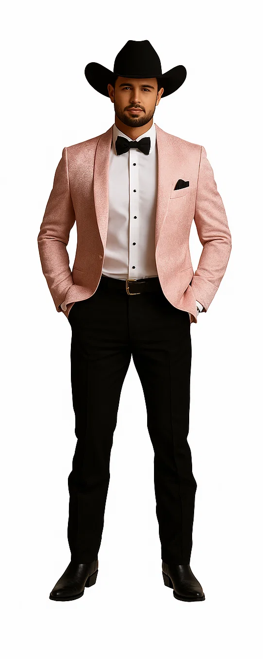 Western Suit - Trajes Para Hombres - Cowboy Formal Attire - Trajes De Novio - Pink