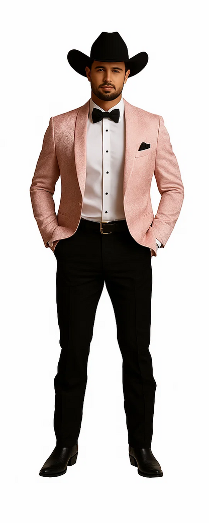 Western Suit - Trajes Para Hombres - Cowboy Formal Attire - Trajes De Novio - Pink