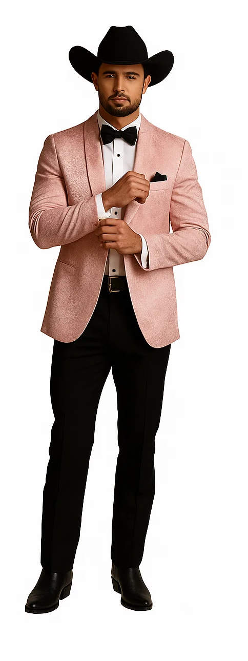 Western Suit - Trajes Para Hombres - Cowboy Formal Attire - Trajes De Novio - Pink