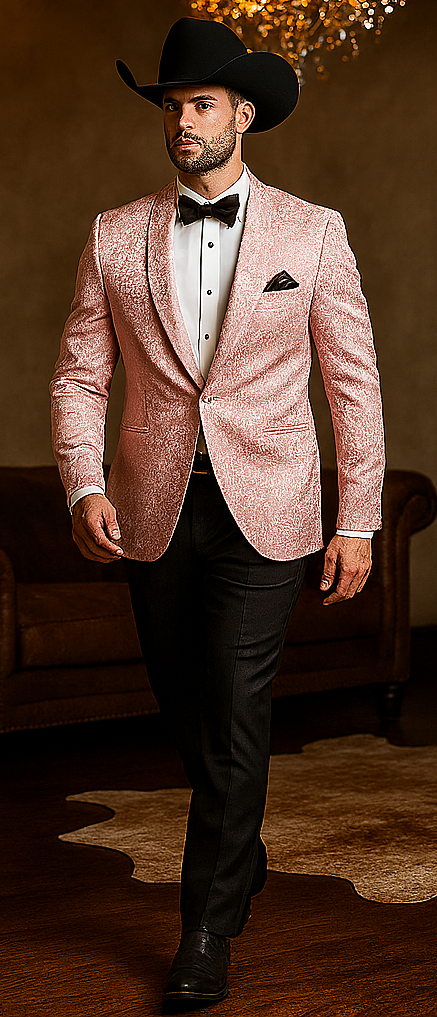Western Suit - Trajes Para Hombres - Cowboy Formal Attire - Trajes De Novio - Pink