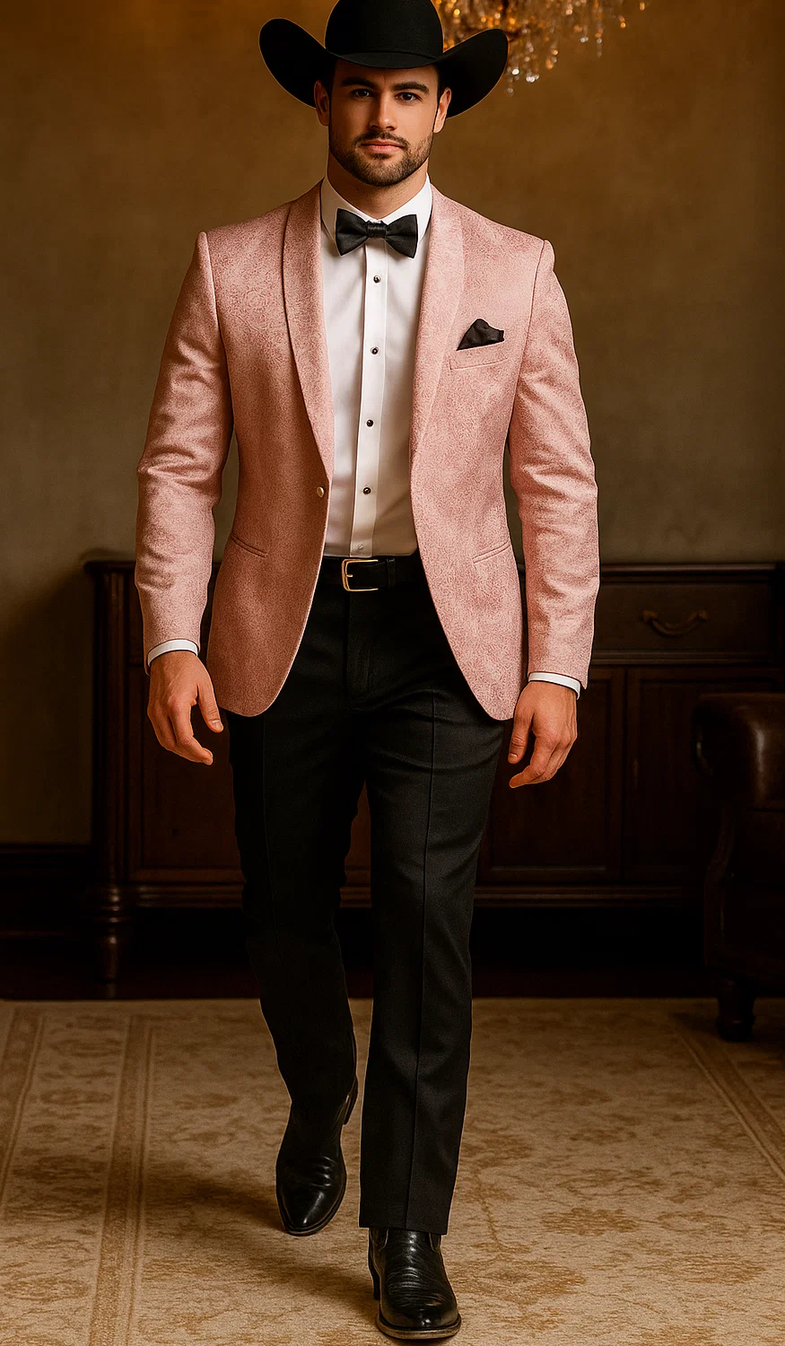 Western Suit - Trajes Para Hombres - Cowboy Formal Attire - Trajes De Novio - Pink