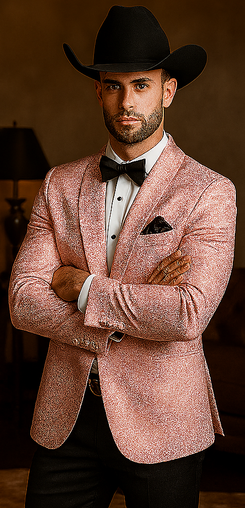 Western Suit - Trajes Para Hombres - Cowboy Formal Attire - Trajes De Novio - Pink