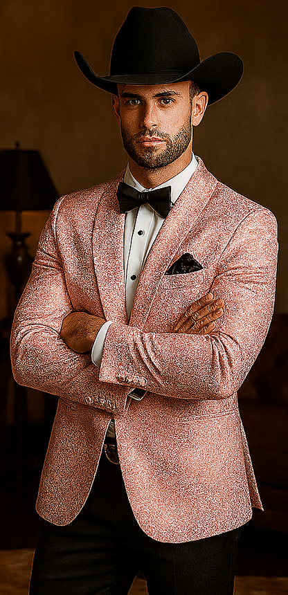 Western Suit - Trajes Para Hombres - Cowboy Formal Attire - Trajes De Novio - Pink