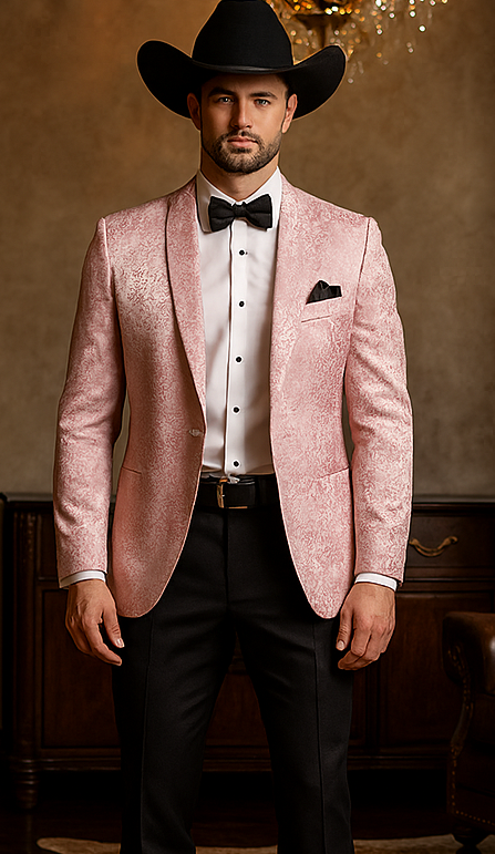 Western Suit - Trajes Para Hombres - Cowboy Formal Attire - Trajes De Novio - Pink