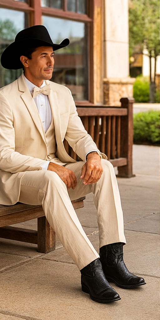 Western Suit - Trajes Para Hombres - Cowboy Formal Attire - Trajes De Novio - Sand