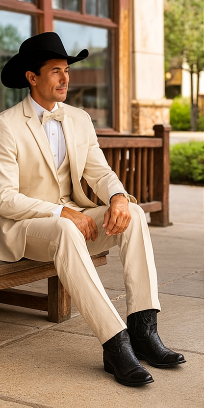 Western Suit - Trajes Para Hombres - Cowboy Formal Attire - Trajes De Novio - Sand
