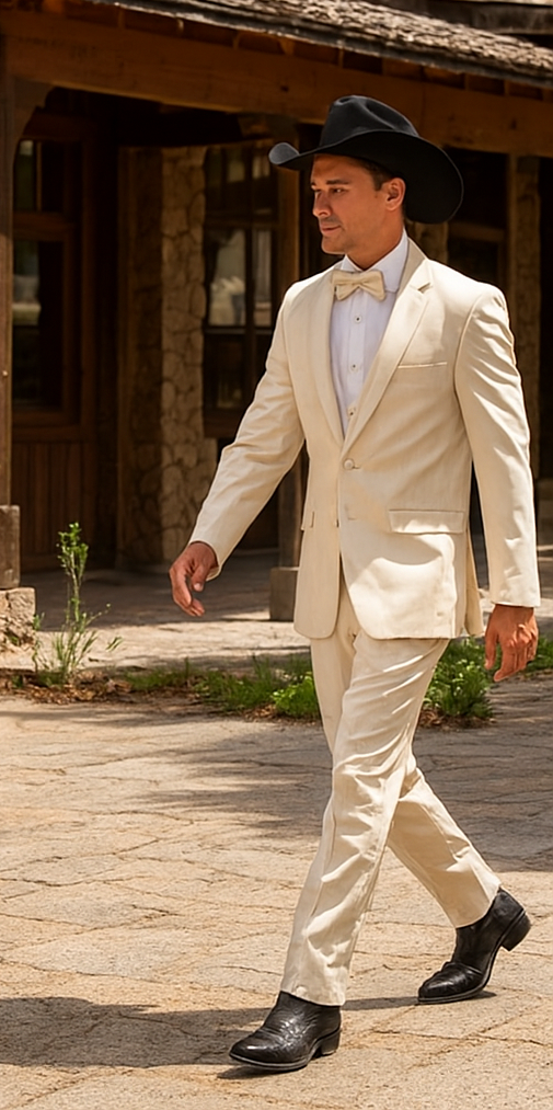 Western Suit - Trajes Para Hombres - Cowboy Formal Attire - Trajes De Novio - Sand