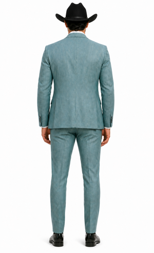 Western Suit - Trajes Para Hombres - Cowboy Formal Attire - Trajes De Novio - Sea Glass Green