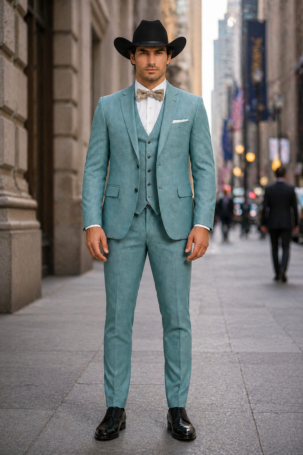 Western Suit - Trajes Para Hombres - Cowboy Formal Attire - Trajes De Novio - Sea Glass Green