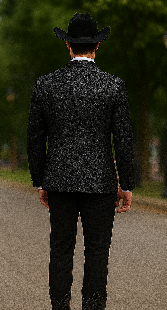 Western Suit - Trajes Para Hombres - Cowboy Formal Attire - Trajes De Novio - Shawl Lapel Black
