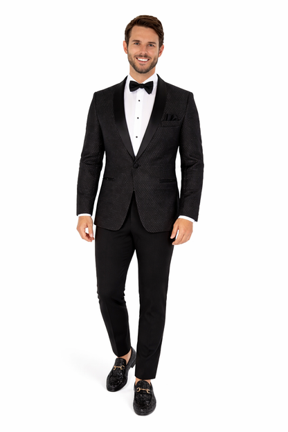 Western Suit - Trajes Para Hombres - Cowboy Formal Attire - Trajes De Novio - Shawl Lapel Black