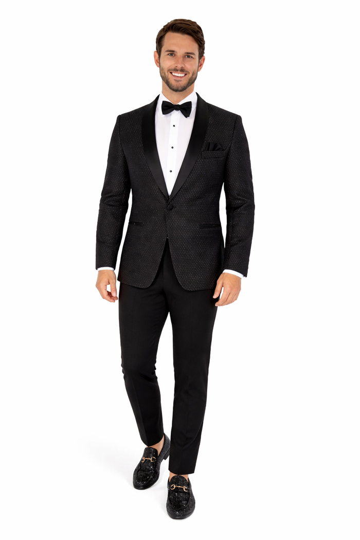 Western Suit - Trajes Para Hombres - Cowboy Formal Attire - Trajes De Novio - Shawl Lapel Black
