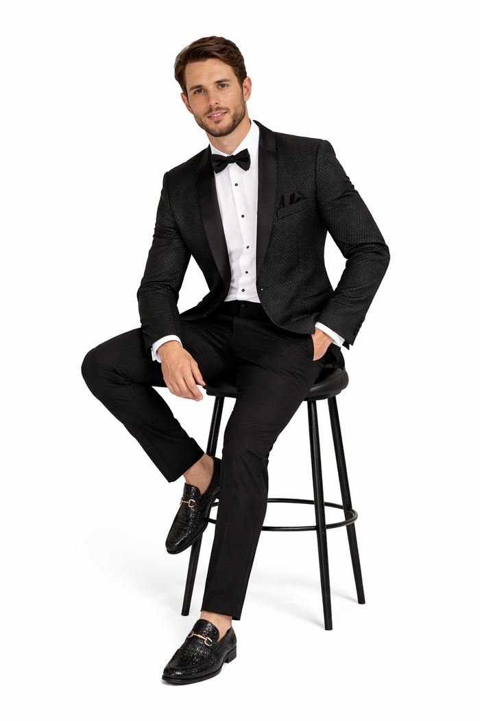 Western Suit - Trajes Para Hombres - Cowboy Formal Attire - Trajes De Novio - Shawl Lapel Black