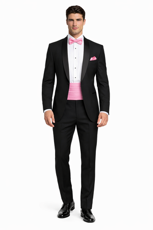 Western Suit - Trajes Para Hombres - Cowboy Formal Attire - Trajes De Novio - Shawl Lapel One Button Black Suit
