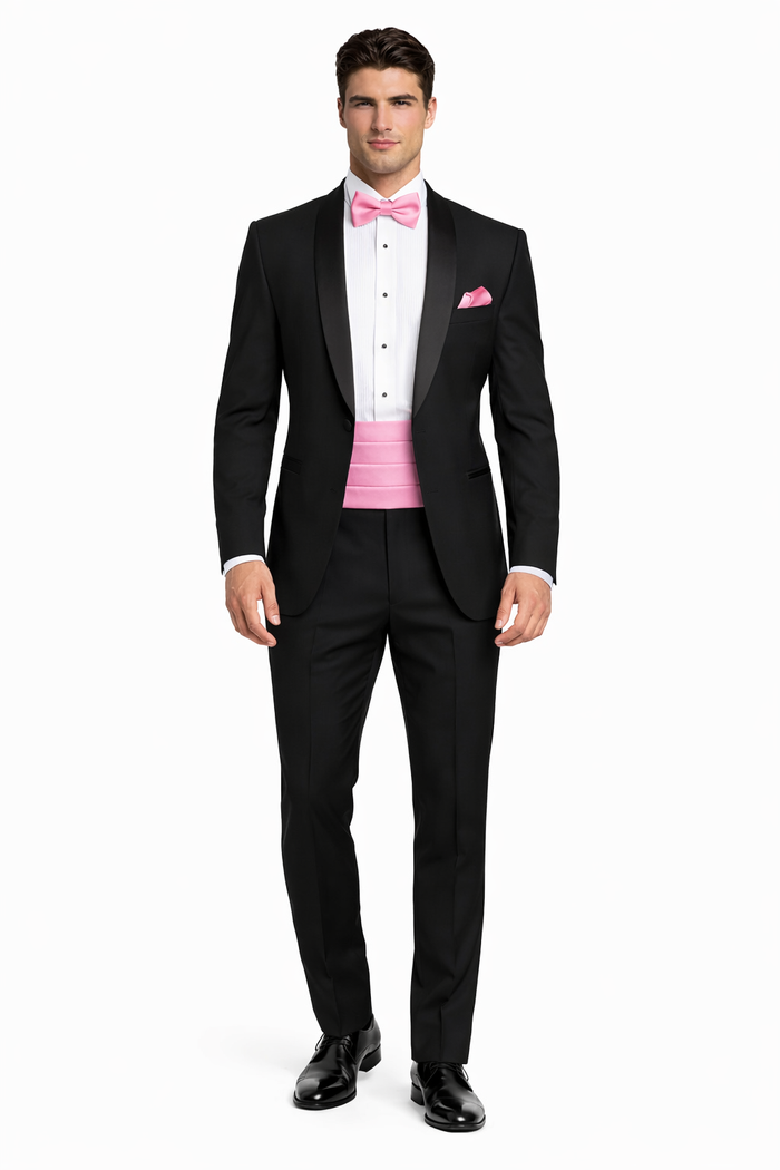 Western Suit - Trajes Para Hombres - Cowboy Formal Attire - Trajes De Novio - Shawl Lapel One Button Black Suit