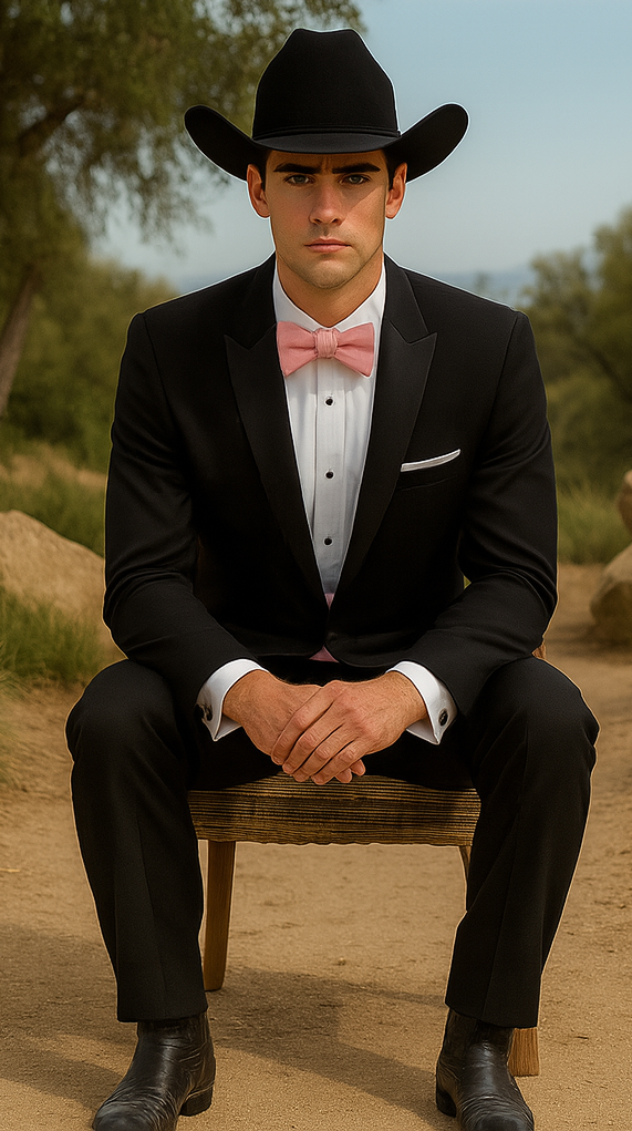 Western Suit - Trajes Para Hombres - Cowboy Formal Attire - Trajes De Novio - Shawl Lapel One Button Black Suit