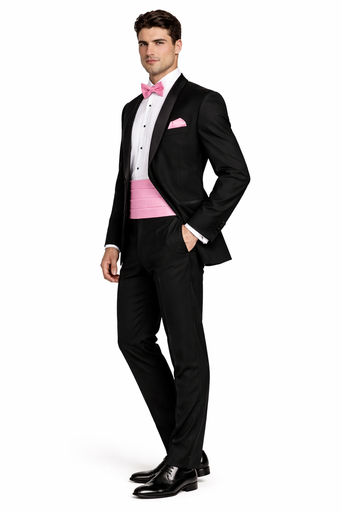 Western Suit - Trajes Para Hombres - Cowboy Formal Attire - Trajes De Novio - Shawl Lapel One Button Black Suit