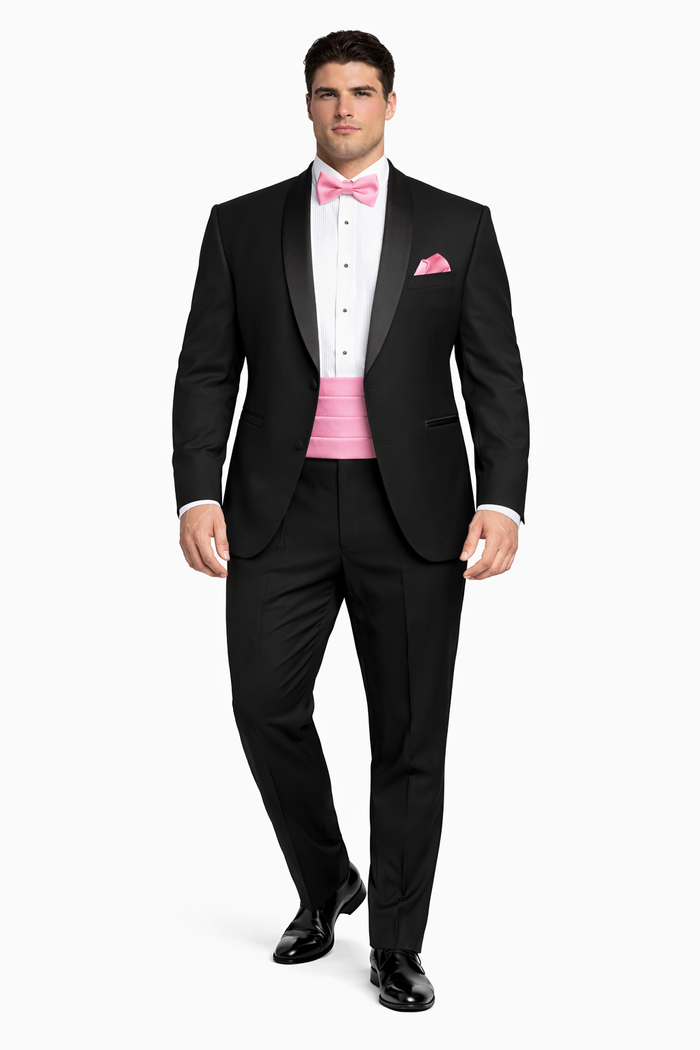 Western Suit - Trajes Para Hombres - Cowboy Formal Attire - Trajes De Novio - Shawl Lapel One Button Black Suit