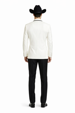 Western Suit - Trajes Para Hombres - Cowboy Formal Attire - Trajes De Novio - Shawl Lapel Suit White