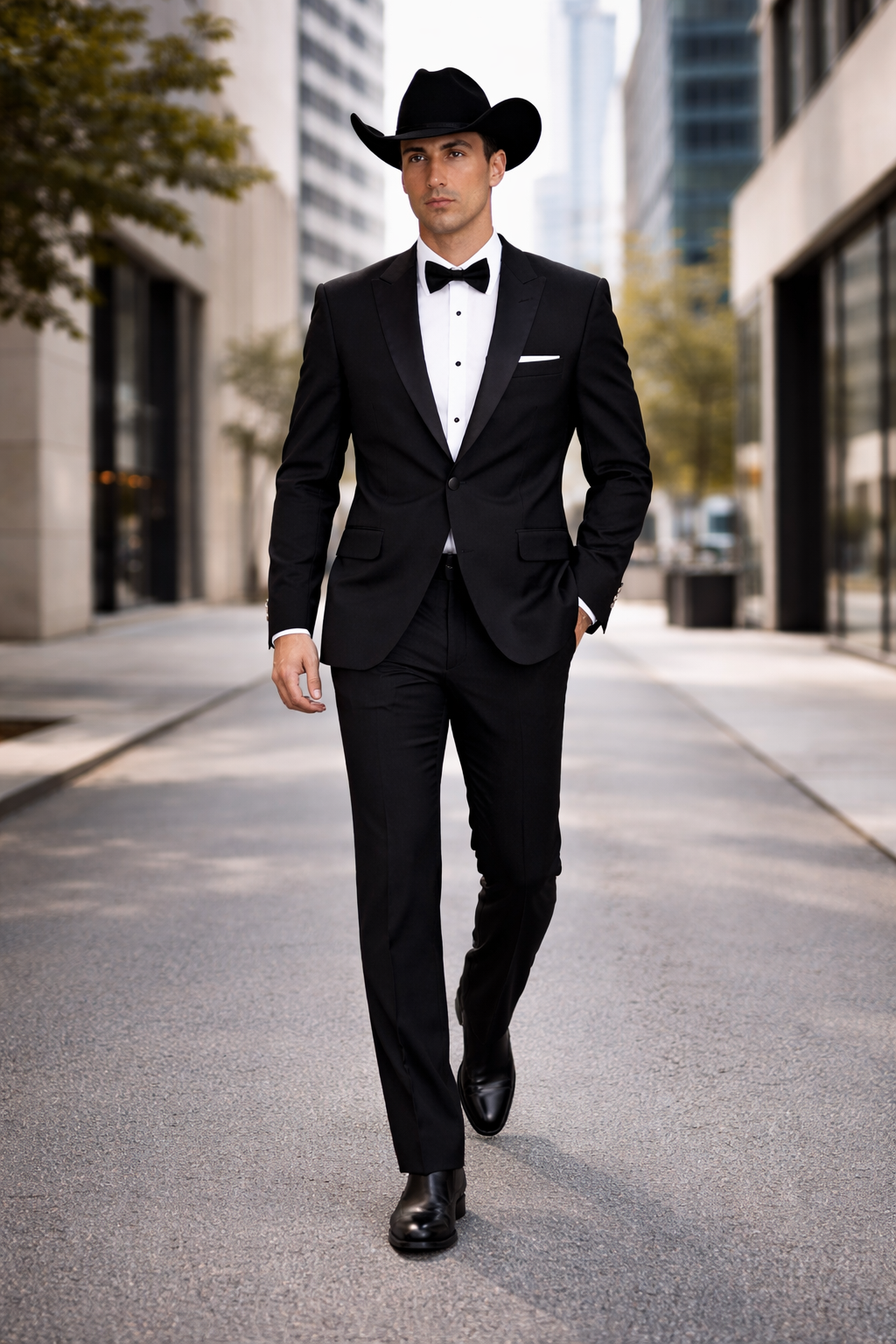 Western Suit - Trajes Para Hombres  - Cowboy Formal Attire - Trajes De Novio Single Breasted Black