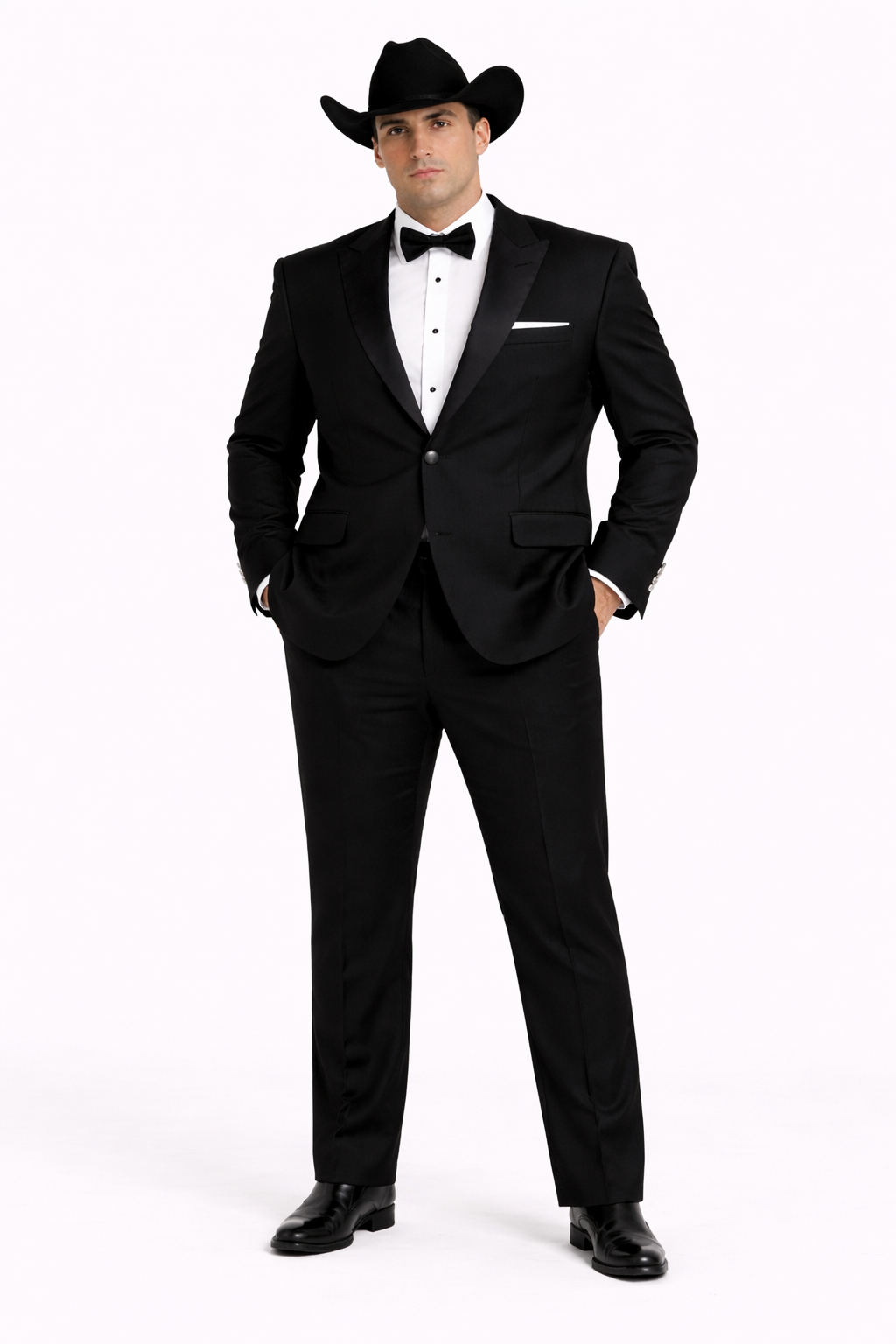 Western Suit - Trajes Para Hombres  - Cowboy Formal Attire - Trajes De Novio Single Breasted Black