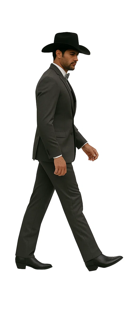 Western Suit - Trajes Para Hombres - Cowboy Formal Attire - Trajes De Novio - Slim Fit - Gray