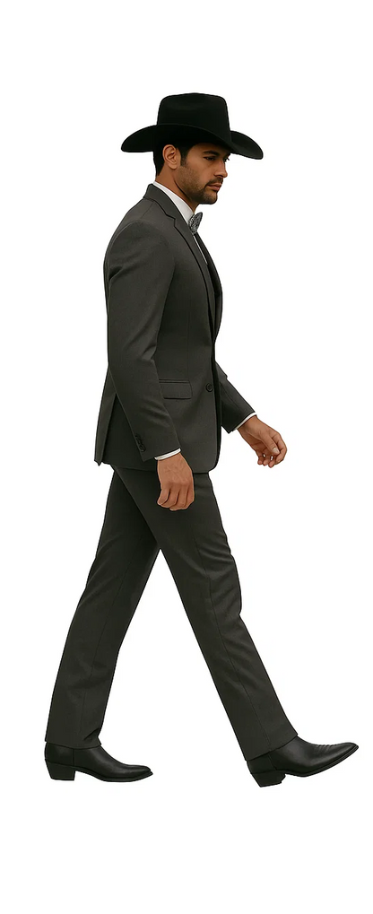 Western Suit - Trajes Para Hombres - Cowboy Formal Attire - Trajes De Novio - Slim Fit - Gray