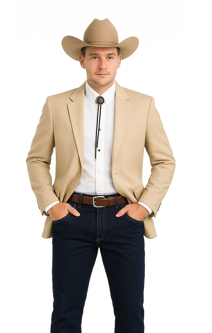Western Suit - Trajes Para Hombres - Cowboy Formal Attire - Trajes De Novio - Slim Fit Western Tan