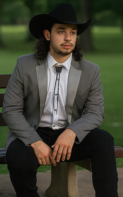 Western Suit - Trajes Para Hombres - Cowboy Formal Attire - Trajes De Novio - Western Grey