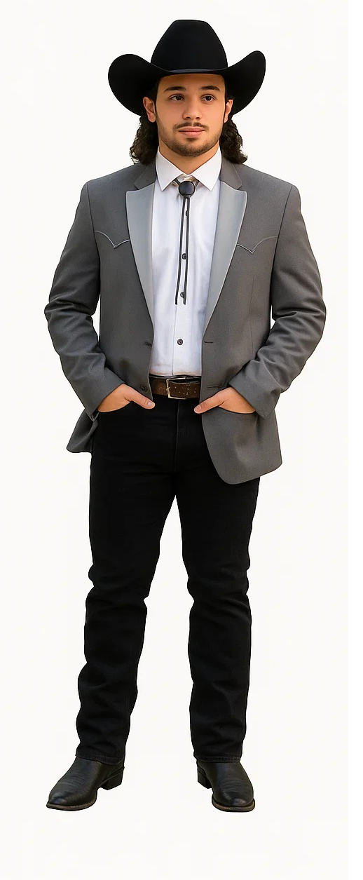 Western Suit - Trajes Para Hombres - Cowboy Formal Attire - Trajes De Novio - Western Grey