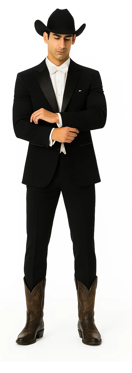 Western Suit - Trajes Para Hombres - Cowboy Formal Attires - Trajes De Novio - Black